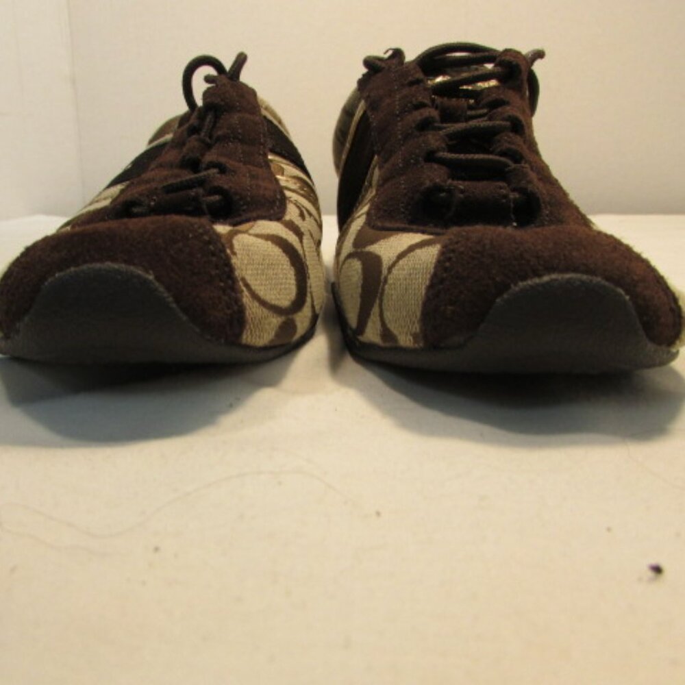 Coach Remonna Brown & Tan Signature Canvas Fashion Sneakers - Picture 5 of 15